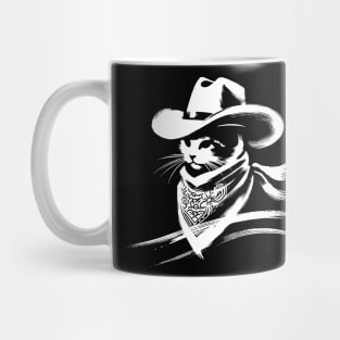 Kawaii Japanese Funny Cat Cowboy Cowgirl Meow Howdy Meowdy Mug